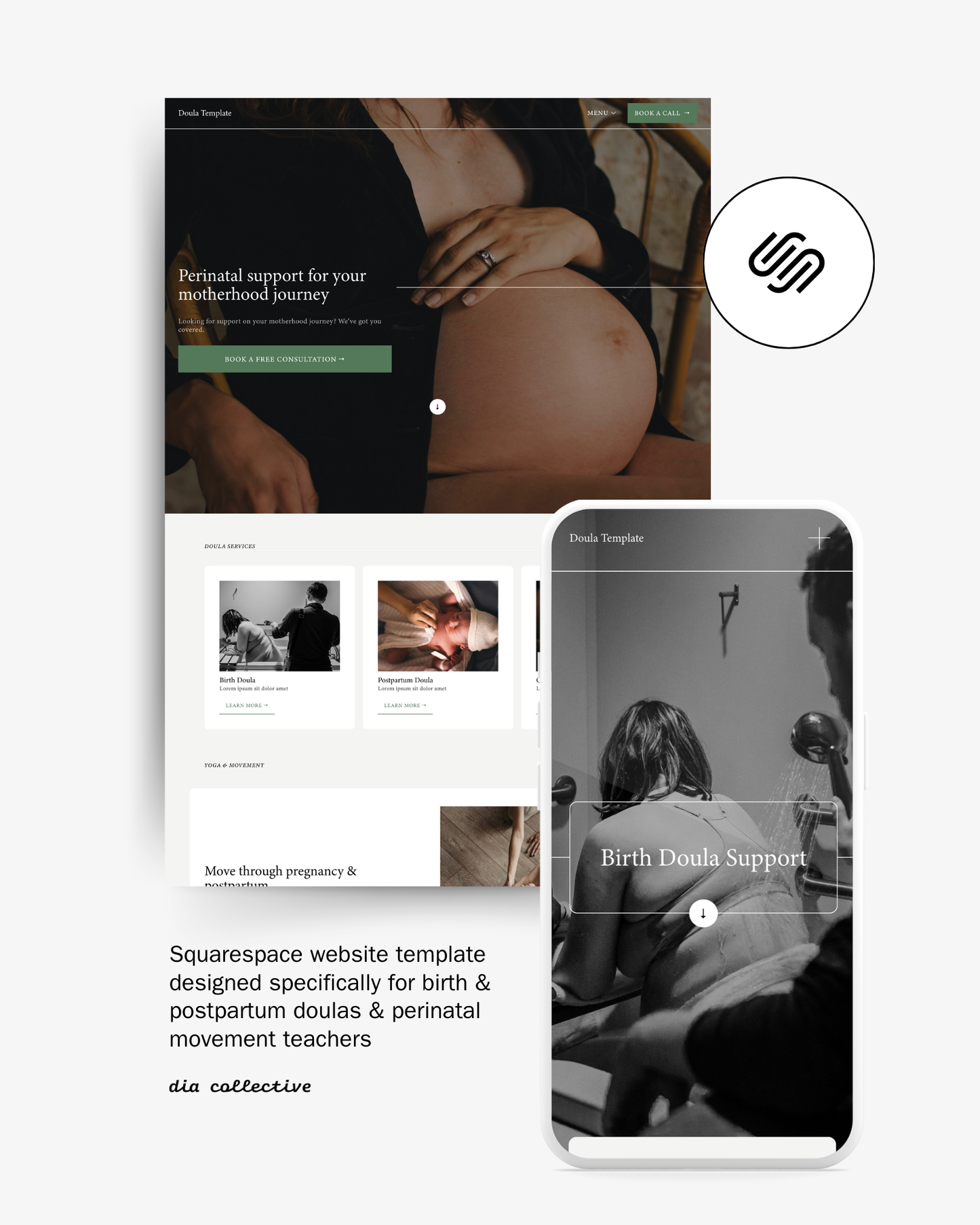 Doula Squarespace Template