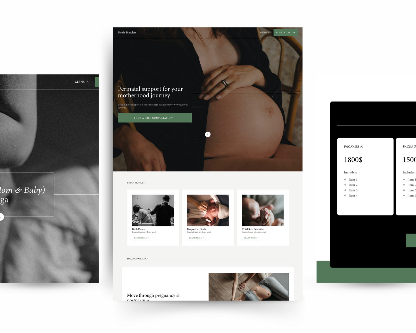 Doula Squarespace Template