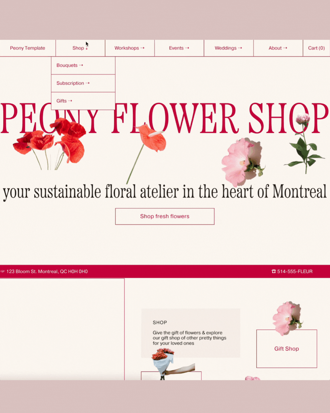 Peony Squarespace Template